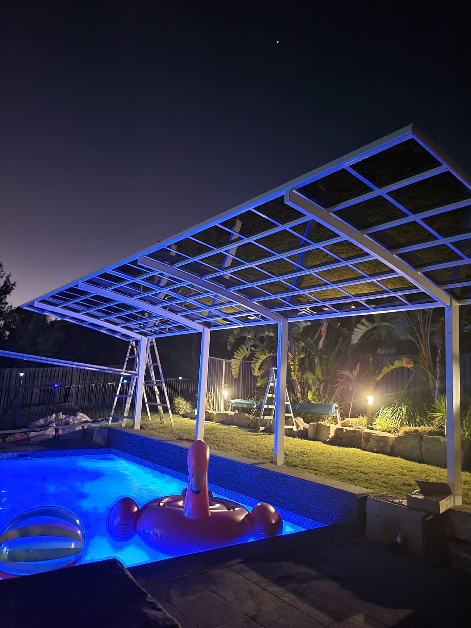 New hardwood deck construction in Australian backyard