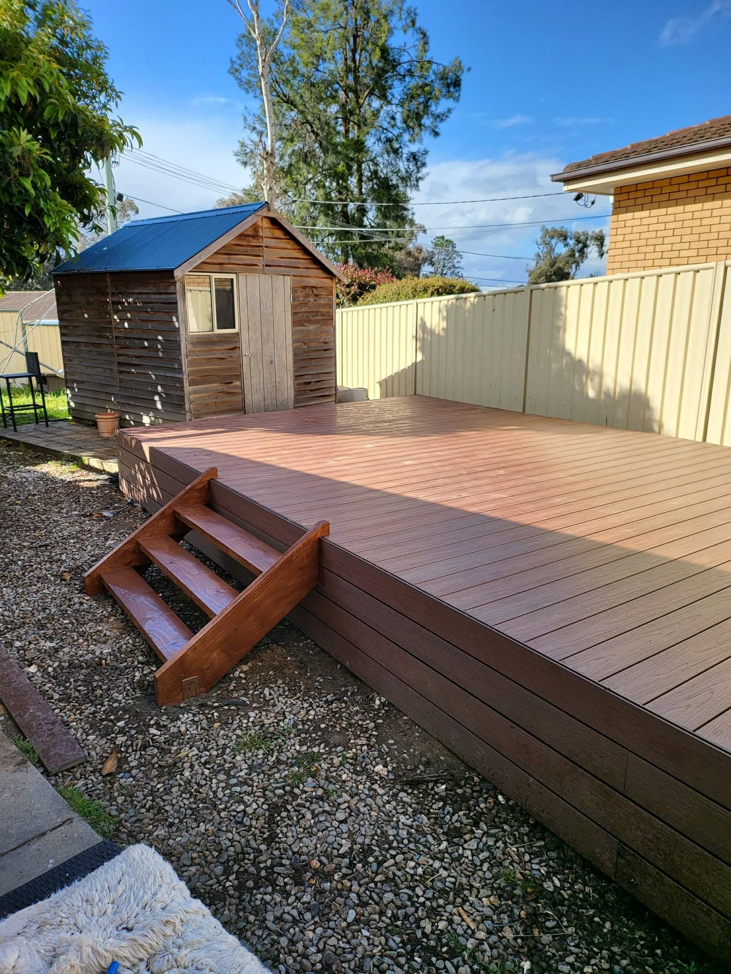 Outdoor living area deck construction Australia