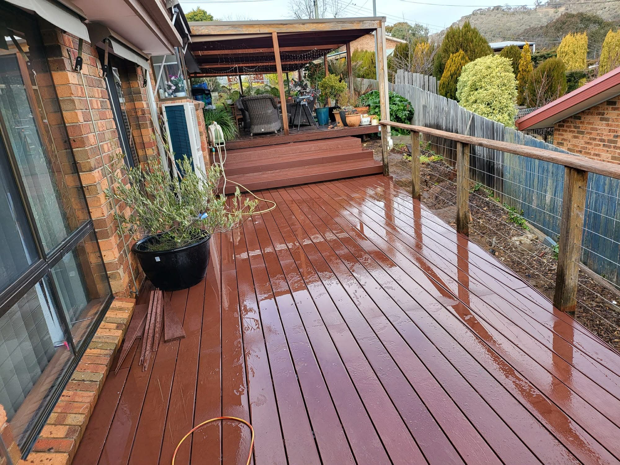 Backyard pergola and deck renovation New South Wales