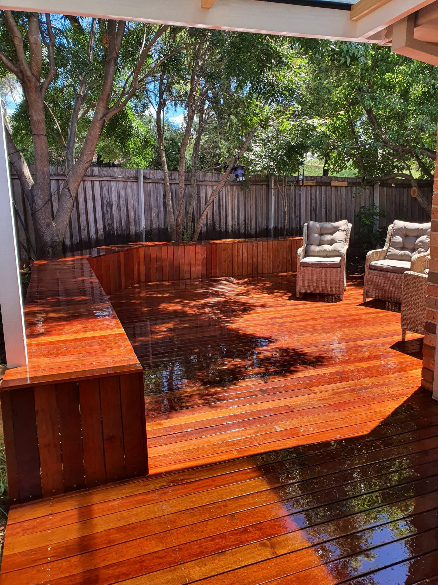 Timber deck build in Australian residential property